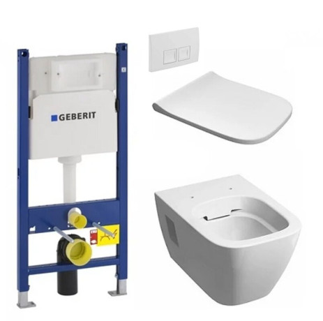 Комплект: Унитаз Kolo Modo + Инсталляция Geberit Duofix + Крышка + Клавиша Delta 50 (L33120000+458.126.00.1+L30112000+115.135.11.1)