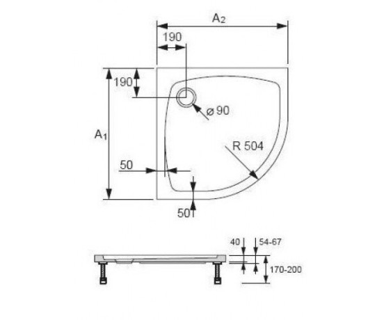 Душевой поддон Huppe Streamline, 90х90 (250203.055)