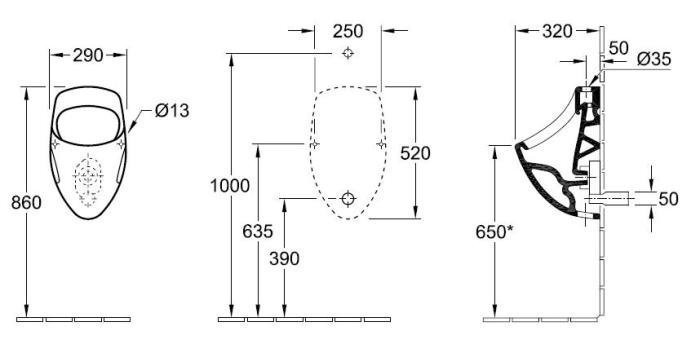 Пісуар Villeroy&Boch O.Novo (75080001)