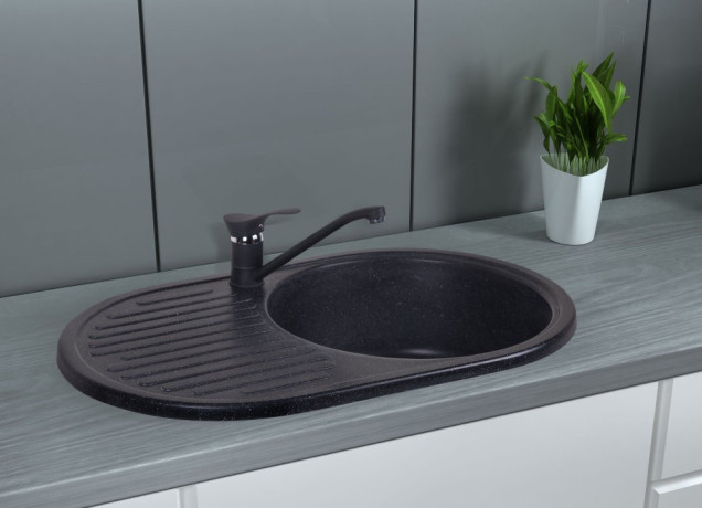 Кухонная мойка гранитная Cosh, 73x46, черный (COSH7446K420)