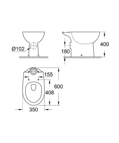 Унітаз підлоговий Grohe BauCeramic (39428000)