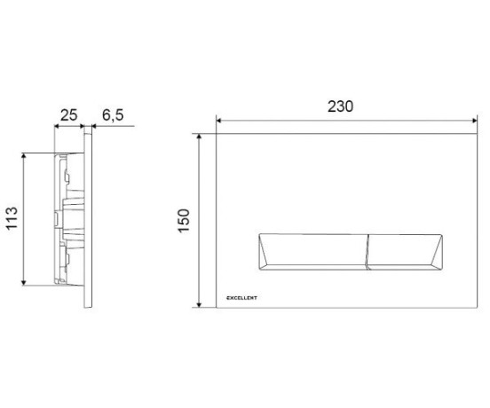 Змивна клавіша Excellent Platto, білий (INEX.PL230.150.WH)