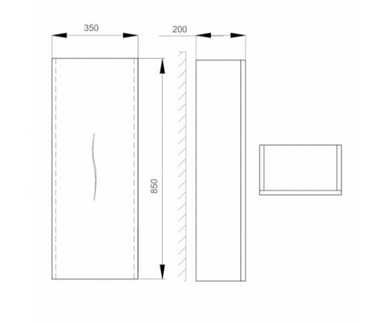 Пенал в ванную Sanwerk Mindal Air, 35 (MV0000446)