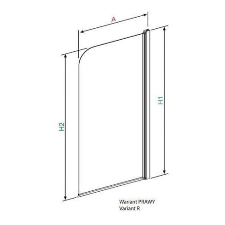 Шторка для ванни Radaway Eos PNJ 70 R, права, 152x70 (205101-101R)