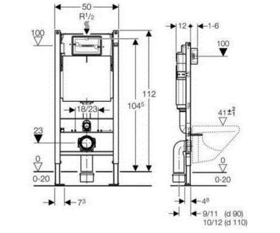 Комплект: Унитаз Kolo Modo + Инсталляция Geberit Duofix + Крышка + Клавиша Delta 51 (L33120000+458.126.00.1+L30112000+115.105.11.1)