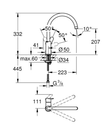 Комплект змішувачів 4 в 1 Grohe Bau Edge, хром (UA123218K0)