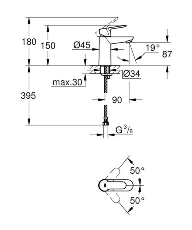 Комплект змішувачів 4 в 1 Grohe Bau Edge, хром (UA123218K0)