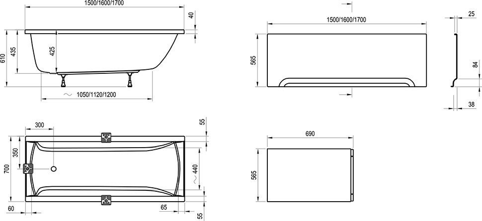 Панель для ванни Ravak U 70, 70 (CZ00110A00)