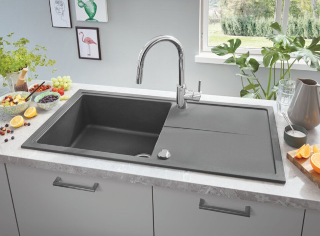 Кухонна мийка гранітна Grohe K400, 100x50, сірий (31641AT0)