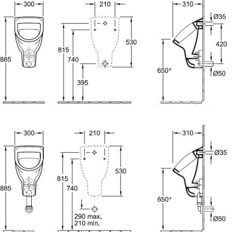 Пісуар Villeroy&Boch O.Novo (752705R1)