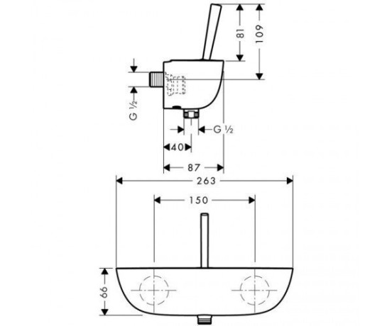 Змішувач для душу Hansgrohe PuraVida, джойстик, хром (15672000)