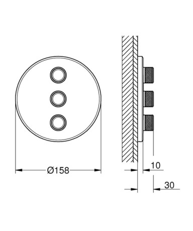 Смеситель для ванны Grohe Grohtherm SmartControl, трехвентильный, хром (29122000)