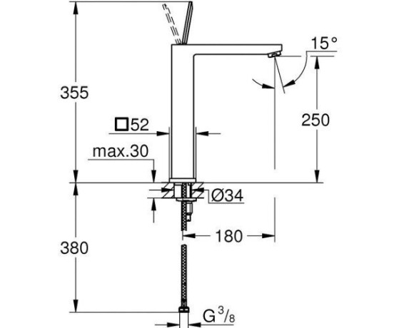 Cмеситель для умывальника Grohe Euroсube, джойстик, хром (23661000)