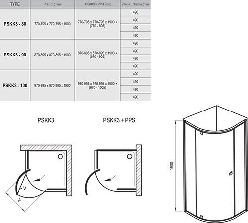 Душевая кабина Ravak Pivot PSKK3, 100x100 (376AAU00Z1)