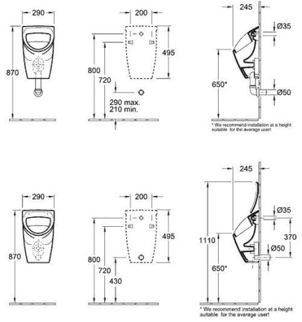 Пісуар Villeroy&Boch O.Novo (755700R1)
