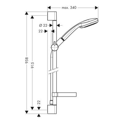 Душовий гарнітур Hansgrohe Croma 100 Multi/Unica (27774000)