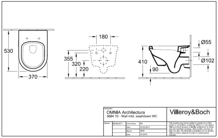 Унитаз подвесной Villeroy&Boch Architectura (568410R1)
