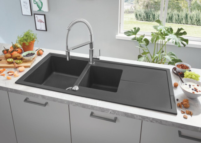 Кухонна мийка гранітна Grohe K400, 116x50, чорний (31643AP0)