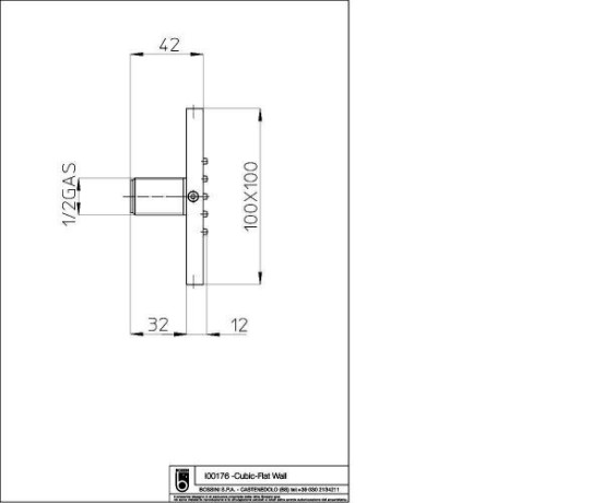 Форсунка для душу Bossini Cubic Flat Wall (I00176)