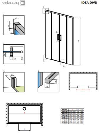 Душові двері Radaway Idea Black DWD 150 (387125-54-01)