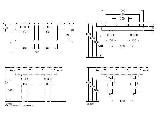 Умивальник підвісний Villeroy&Boch Omnia Architectura, 130 (613113R1)