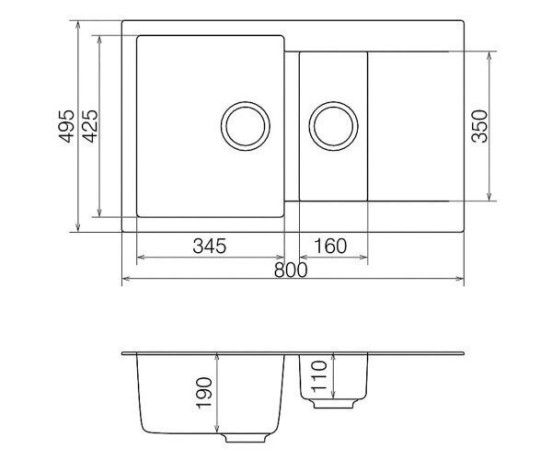 Кухонная мойка гранитная Vankor Orman, 80х49, серый (ORMAN OMP 04.80 GRAY)