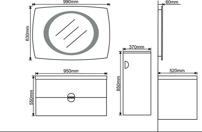 Зеркало в ванную Zelberg Azzano, 99x63 (0030990301)