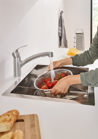 Смеситель для кухни Grohe Eurosmart, однорычажный, серебристый (30305DC0)