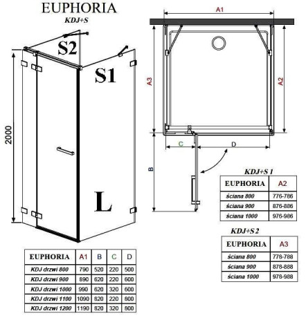 Душова стінка Radaway Euphoria KDJ S2 100 (383032-01)