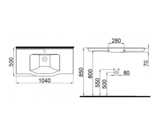 Умивальник підвісний Idevit Neo Classic, 104 (3301-1005-0088)