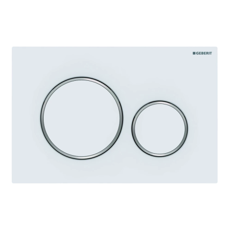 Змивна клавіша Geberit Sigma 20, білий матовий, глянцевий хром (115.882.JT.1)