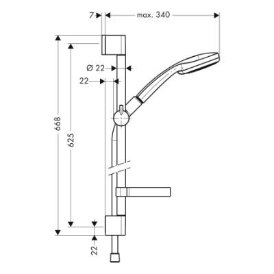 Душовий гарнітур Hansgrohe Croma 100 Vario/Unica (27772000)