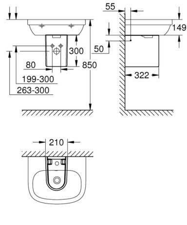Напівп'єдестал Grohe Euro Ceramic (39201000)