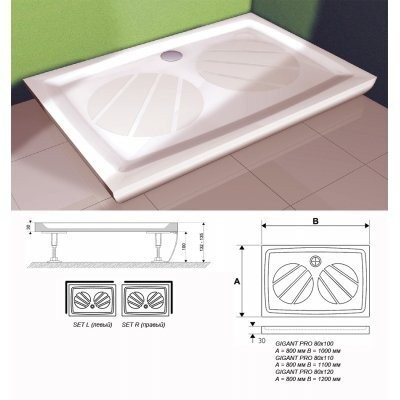 Душовий піддон Ravak Gigant Pro, 110x80 (XA03D401010)