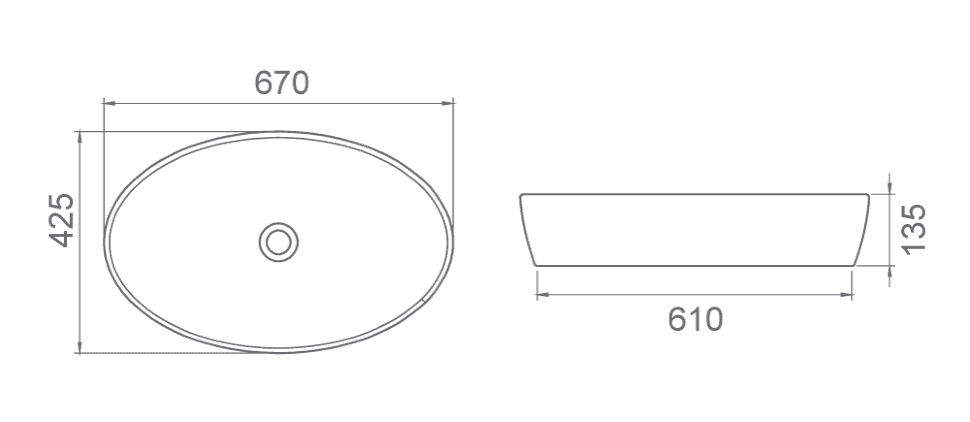 Умивальник накладний Cerastyle One, 67 (AP0001558)