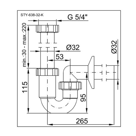 Сифон для умивальника Styron (STY-638-32-K)