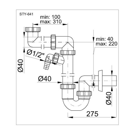 Сифон для умивальника Styron (STY-641)