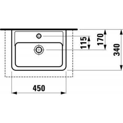 Умывальник накладной Laufen Pro, 45 (H8119520001041)
