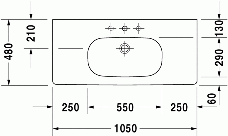 Умивальник накладний Duravit D-Code, 105 (3421000002)