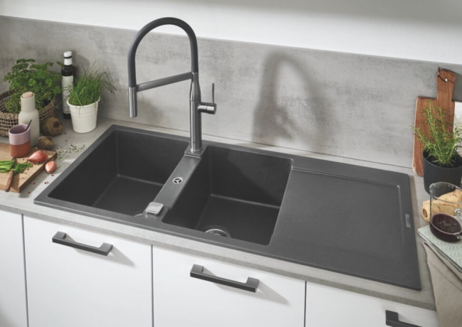 Кухонна мийка гранітна Grohe K500, 116x50, сірий (31647AT0)