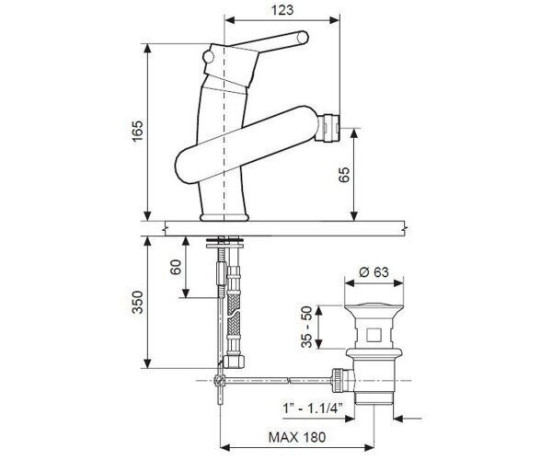 Смеситель для биде Emmevi Twist, однорычажный, хром (CBL6604)