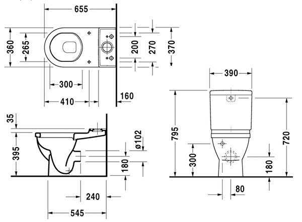 Унітаз компакт Duravit Starck-3 (128090000)