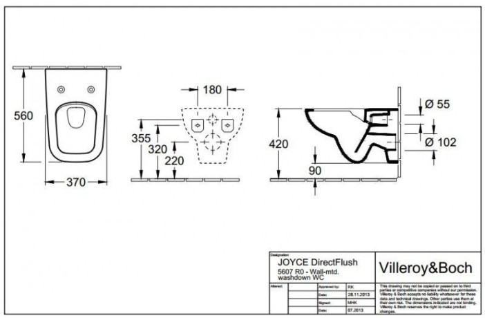 Унітаз підвісний Villeroy&Boch Joyce (5607R001)