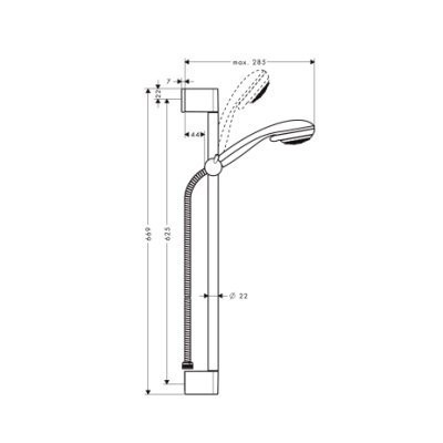 Душовий гарнітур Hansgrohe Crometta 85 Vario/Unica (27763000)