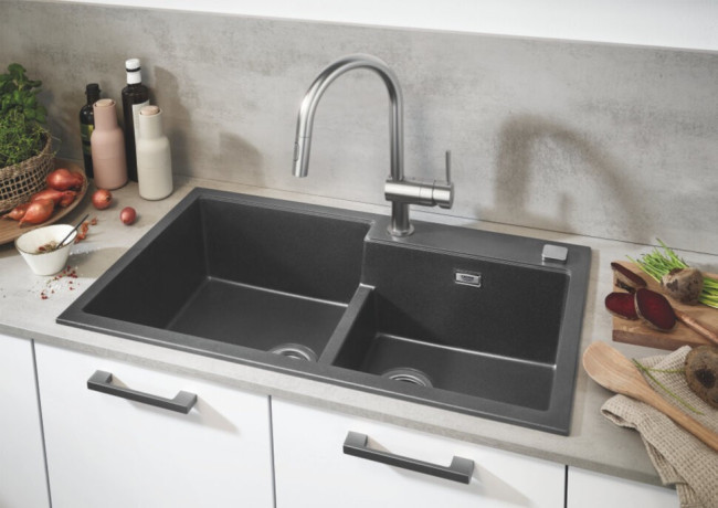 Кухонна мийка гранітна Grohe K500, 86x50, сірий (31649AT0)