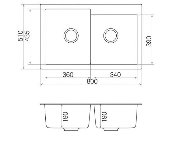 Кухонна мийка гранітна Vankor Orman, 80x51, сірий (ORMAN OMP 05.80 GRAY)