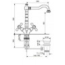 Cмеситель для умывальника Emmevi Deco Old, двухвентильный, медь (RA12613)