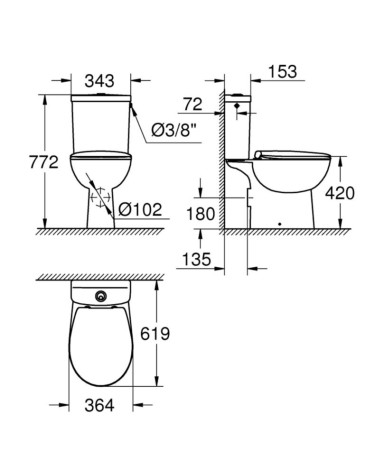 Унітаз компакт Grohe BauCeramic (39347000)