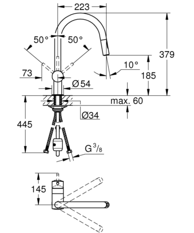 Змішувач для кухні Grohe Minta, одноважільний, сріблястий (32321DC2)