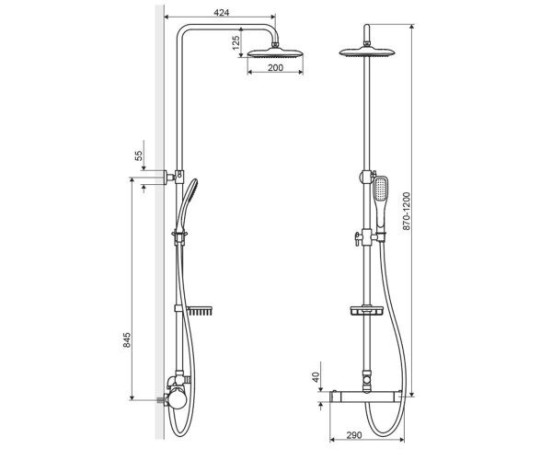 Душова система Excellent Rain White (ARAC.SY.881WT-N)